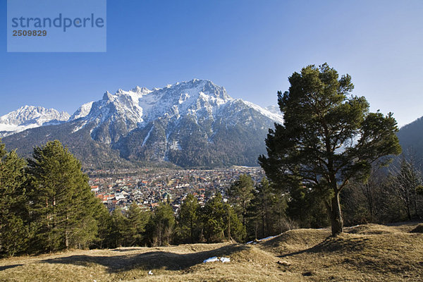 Germany  Bavaria  View onto Mittenwald and Karwendel