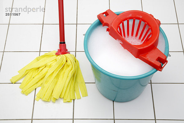 Cleaning utensils  Mop and bucket