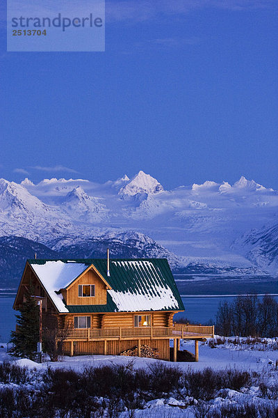 Wohnhaus Sonnenuntergang über Ignoranz Süden Kenai-Fjords-Nationalpark Homer Alaska Kachemak Alaska Alaska Bucht Halbinsel