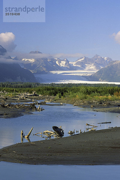 Gletscher mündet von Sheridan Gletscher SC Alaska Sommer Copper River Delta Chugach NF
