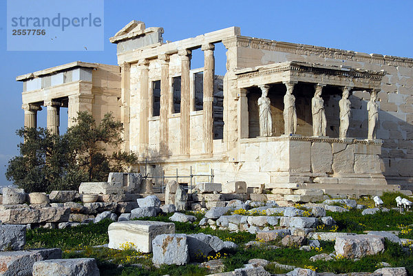 Ruinen der Tempel  das Erechtheion  Athen  Griechenland