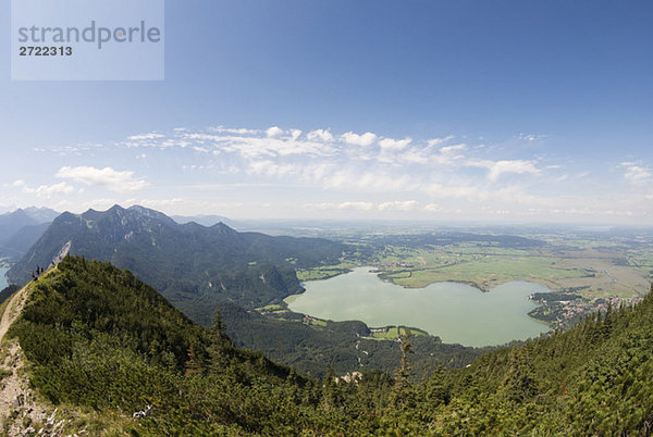 Germany  Bavaria  Kochelsee  view of valley with lake