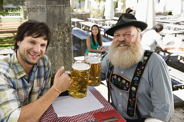 Germany  Bavaria  Upper Bavaria  People in beer garden