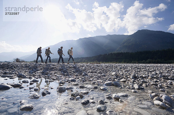 Germany  Bavaria  Tölzer Land  Group of hikers