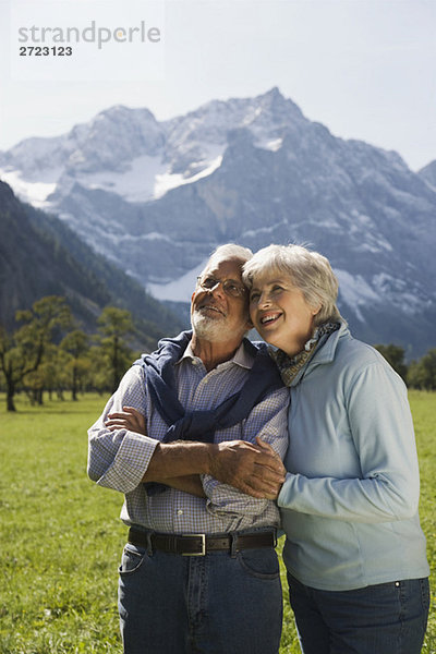 Austria  Ahornboden  Senior couple in mountain secenery