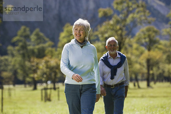 Österreich  Karwendel  Seniorenpaar auf der Wiese
