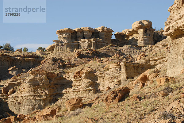 Felsformationen auf Landschaft  New Mexico  USA