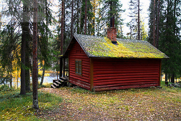 A timbered cottage Lapland Sweden.