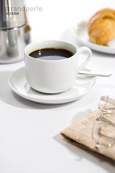 Eine Tasse Kaffee und Plundergebäck Schweden.