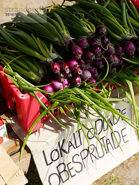 Verkaufen örtlich produzierte und biologisch angebaute Gemüse Oland Schweden.