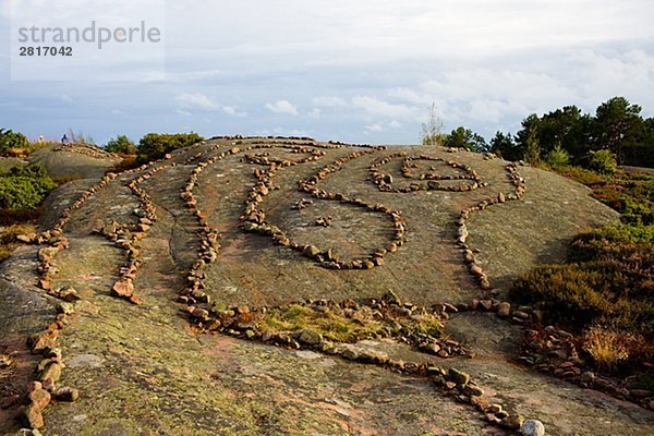 Labyrinth auf flachen Stück Rock Aland Archipel Schweden.