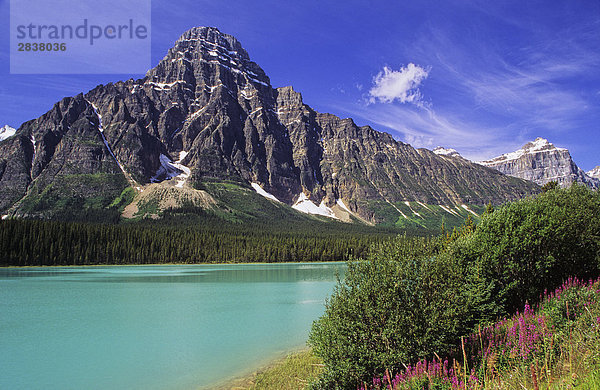 Obere Wasservögel See und Mt Chephren  Banff-Nationalpark  Alberta  Kanada.