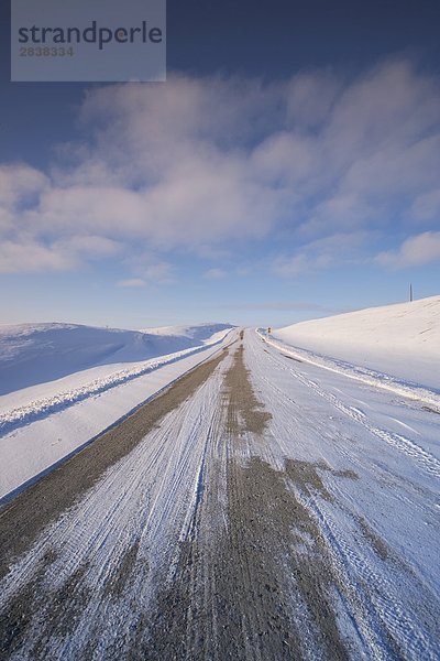 Highway im Winter  Austin  Manitoba  Kanada.