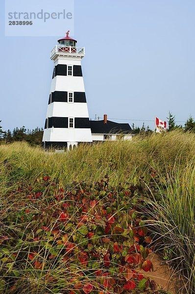 West Point Lighthouse  Herbst  Cedar Dünen Provincial Park  Prince Edward Island  Kanada.