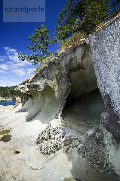 Steilküste Anordnung Entspannung Gewölbe Galiano Island British Columbia Kanada Sandstein