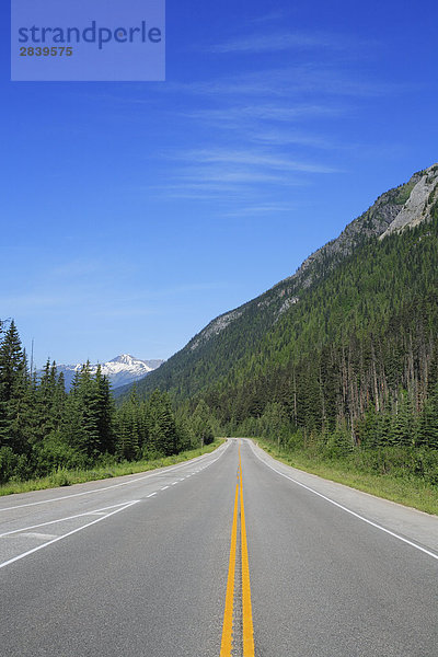 Der Trans-Canada Highway (Highway # 1) durch den Rogers Pass in den Selkirk Mountains in der Nähe von Revelstoke in British Columbia  Kanada.