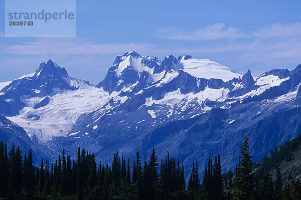 Granitfelsen und Gletscher in den Selkirk Mountains  Adamant Range  British Columbia  Kanada.