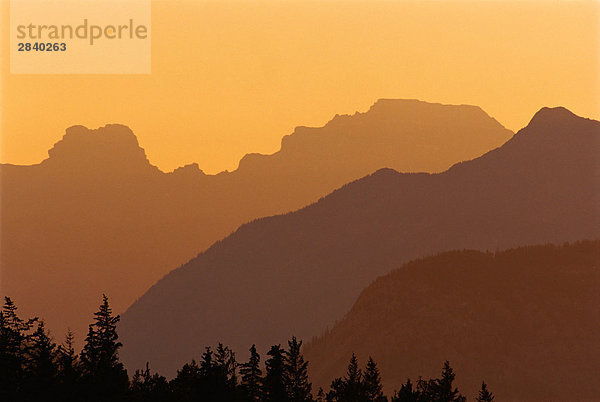 Canadian Rockies bei Sonnenuntergang  Banff-Nationalpark  Alberta  Kanada.