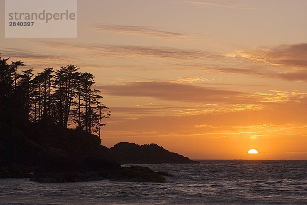 nahe Strand Sonnenuntergang Tofino British Columbia British Columbia Kanada Vancouver Island