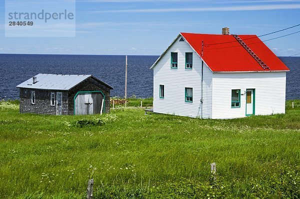 Wohnhaus Küste Ignoranz rot Dach Gaspe Kanada Lawrence Quebec