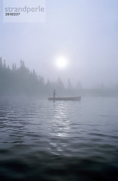 Nebel  Fluss  angeln  Lachs  Neufundland  Kanada