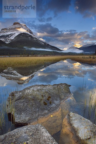 Rampart Teiche mit Mount Athabasca und Mount Amery  Banff-Nationalpark  Alberta  Kanada