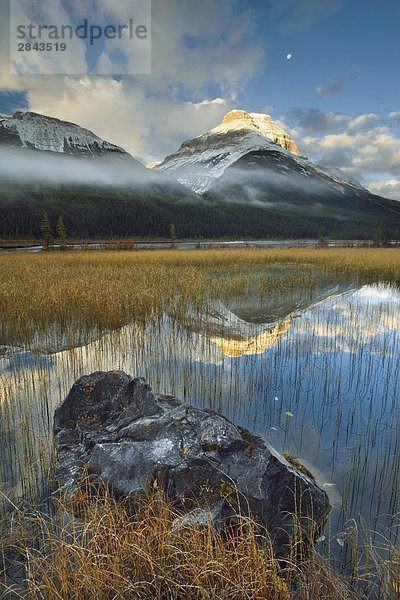 Rampart Teiche mit Mount Athabasca und Mount Amery  Banff-Nationalpark  Alberta  Kanada