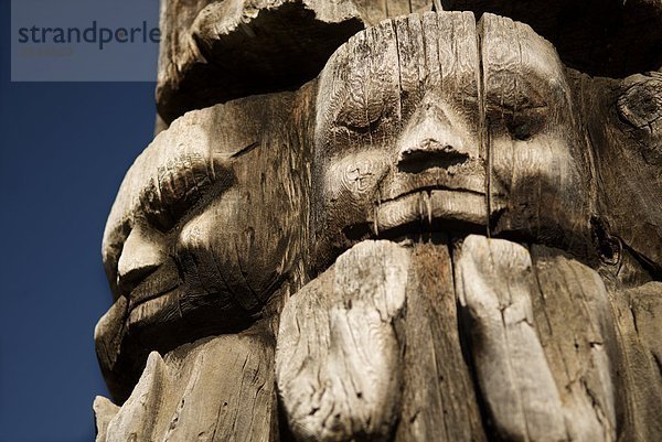 Detail  der Totempfahl  Hazelton  British Columbia  Kanada
