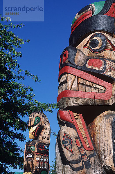 Erste Nation Totem Pole  Duncan  Vancouver Island  British Columbia  Kanada.
