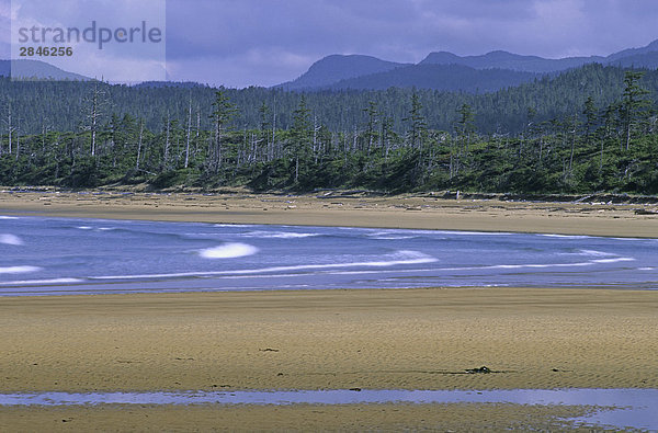 leer sitzend Einsamkeit Strand Küste Vorsicht Sand 1 Mittelpunkt Weite Bucht British Columbia Kanada