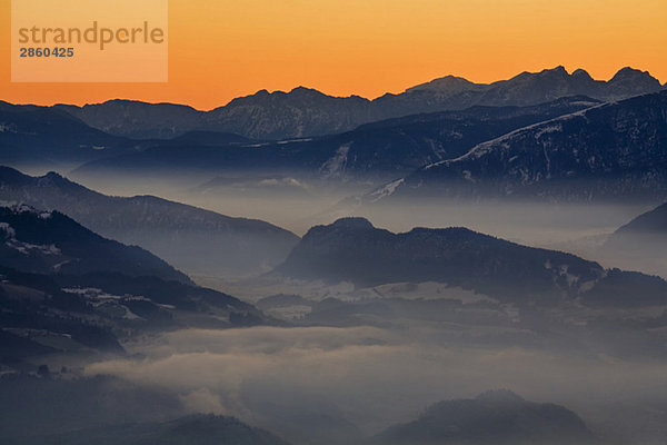 Germany  Bavaria  Sudelfeld  Alpine scenery at sunrise