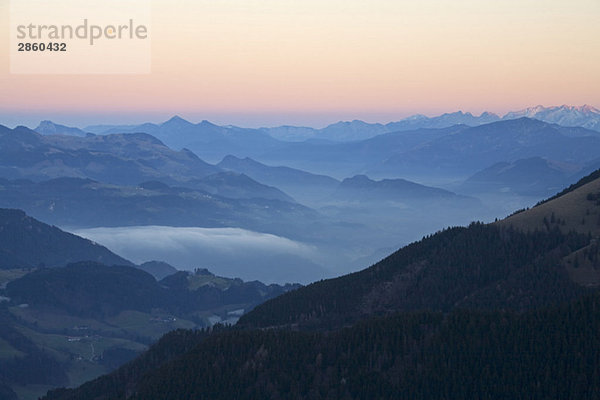 Germany  Bavaria  Sudelfeld  Mountain scenery at sunset