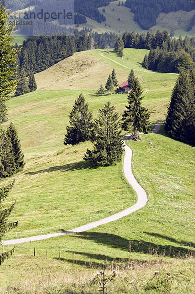 Germany  Bavaria  Allgäu  Mountain scenery with track