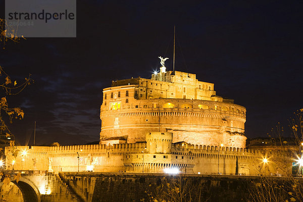 Italy  Rome  St. Angel Castle at night