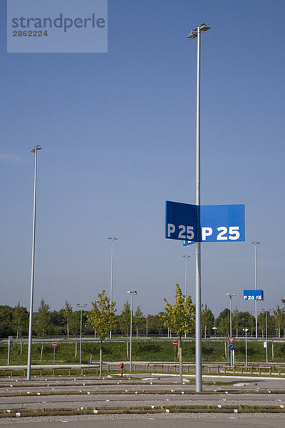 Deserted Car park  Information signs