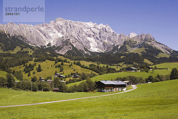 Österreich  Salzburger Land  Dienten  Berglandschaft  Gehöfte