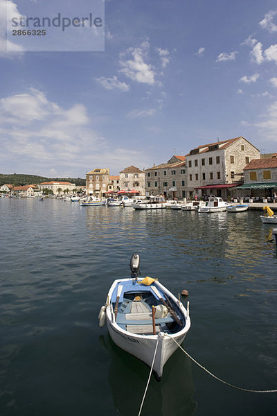 Croatia  Hvar Island  Stari Grad  boat anchoring