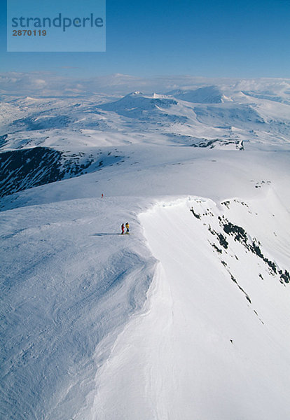 Ansicht von Schnee bedeckt Berge Sarek Schweden.