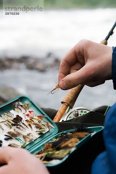 Fischerei-Gerät für Fliegenfischen Schweden verwendet.