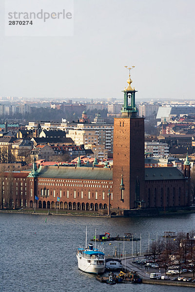 Ansicht des Rathauses in Stockholm Schweden.