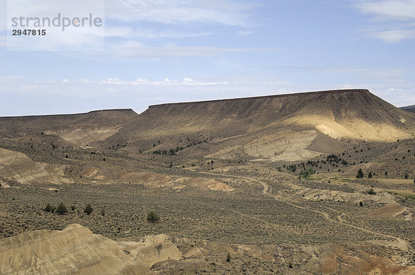 Eine Mesa Landschaftsformen in der Nähe der John Day Fossil Beds Nationaldenkmal  Oregon