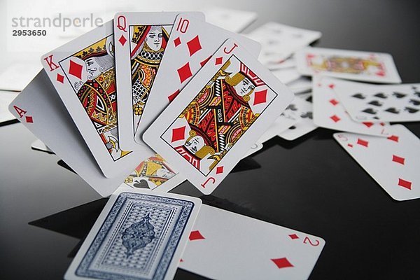 Poker  Karten zeigen royal flush von diamond