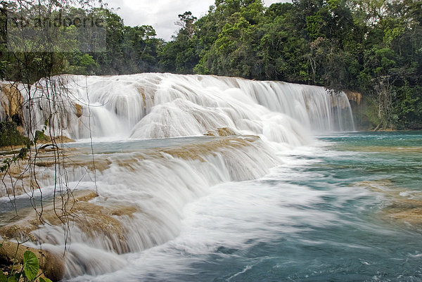 Wasserfälle im Parque Nacional Agua Azul 60 km vor Palenque Mexico