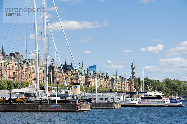 10851545  Schweden  Stockholm  Boote  verankert  Stra