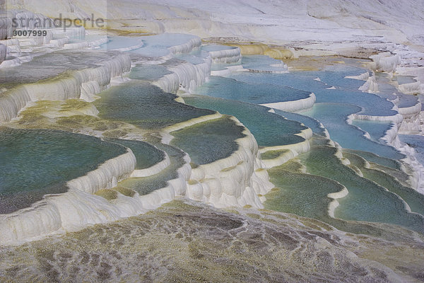Wasser Ereignis Heiße Quelle Natur Veranda UNESCO-Welterbe Kalkstein Pamukkale Türkei