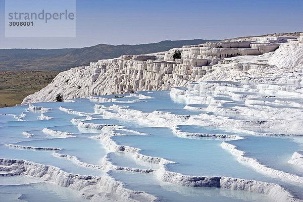 Wasser Ereignis Heiße Quelle Natur Veranda UNESCO-Welterbe Kalkstein Pamukkale Türkei
