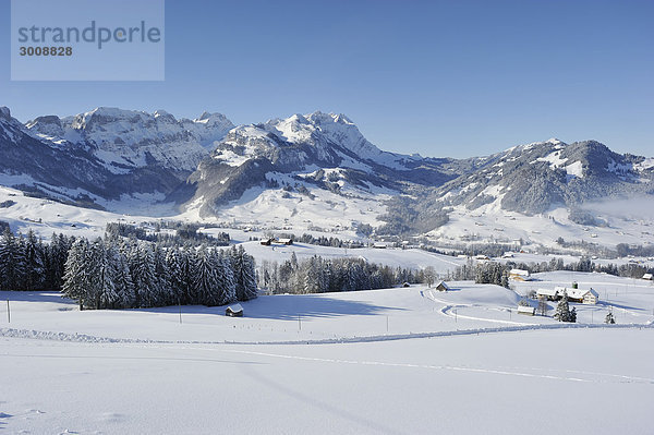 Schweiz  Landschaft  Weissbad  Säntis  Ebenalp  A