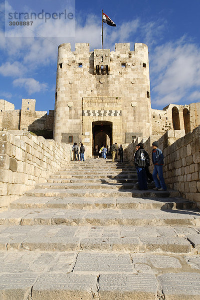 Zitadelle  Aleppo  Syrien  Arabien  Mittlerer Osten  alte