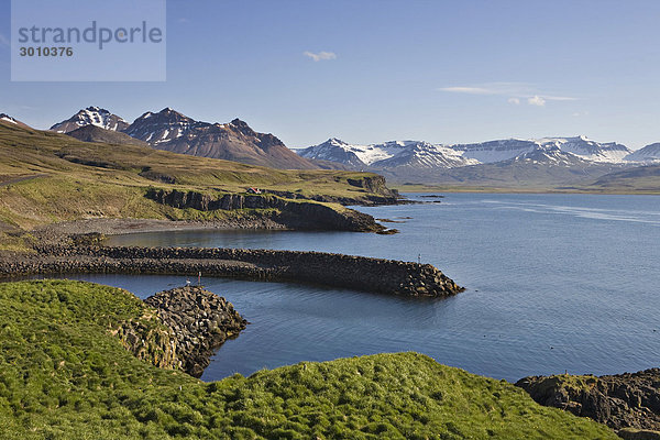 Fjord Borgarfjör_ur  Bakkager_i  Island