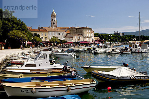 Hafen der Stadt Krk  Insel Krk  Kroatien